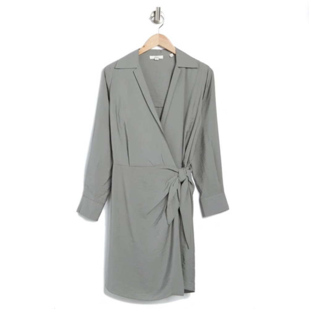 Vince Wrap Front Shirtdress Long Sleeve XL